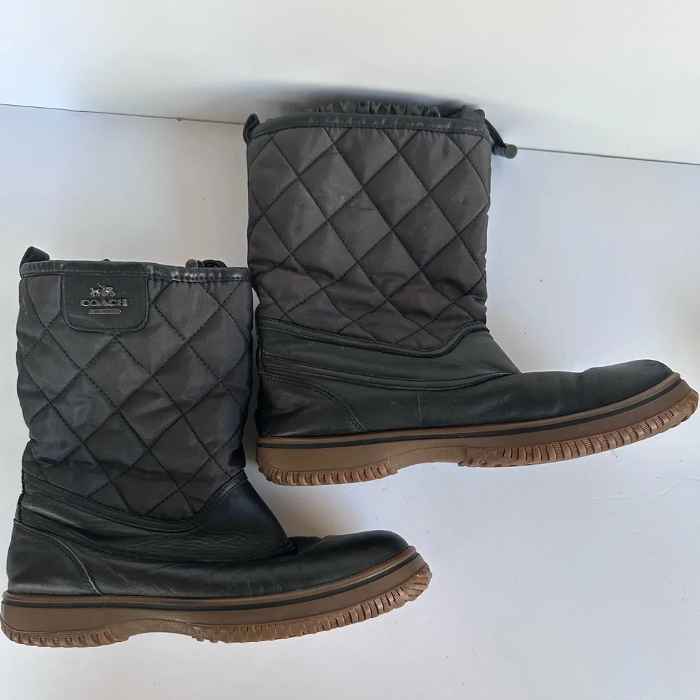 Coach Womens SAMARA Anline Black Quilted All Weather Winter SnowBoots Shoe 8B - Picture 3 of 7